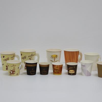 China 12oz Disposable Single Wall Paper Cups Disposable For Hot Drinks Paper Cups With Handle for sale