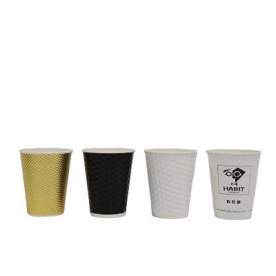 China Disposable 12oz Gold Sliver or Stamp Paper Cup UV Disposable Paper Cups for sale