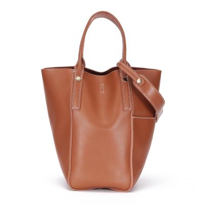 China 100% 2021 Best Selling Products Eco-friendly Fashion Cowhide Leather Bucket Change Bags Women for sale