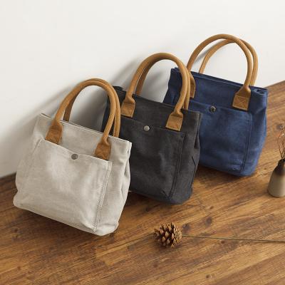 China 100% 2021 eco-friendly fashion canvas handbag business casual lady shopping bag simple tote bags for shop for sale