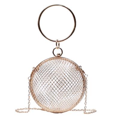 China European and American Fashion Chain Messenger Bag Hollow Metal Mesh Dinner Bag Ladies Handbags Luxury and Fashion 2022 for sale