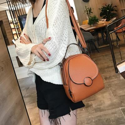 China 2020 Fashion Lychee Pattern Leather Backpack Women Mini Hiking Bags Leisure Ladies Anti-theft Shoulder Bag for sale