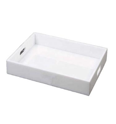 China Custom Tray Display Rectangle Clear Acrylic Serving Tray With Handle For Hotel Restaurant for sale