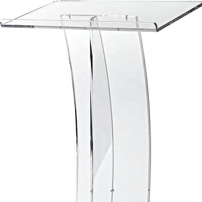 China Modern Acrylic Clear Church Podium Lectern Church Stand Podium Easy Assembly for Restaurants, Weddings, Office and Classrooms for sale