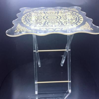 China Site Inspection Commercial Rectangle Round Warranty Mirror Customize Acrylic Coffee Table for sale