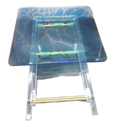 China Factory wholesale transparent acrylic coffee table eco-friendly with printing for sale