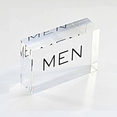 China Photo display logo transparent acrylic solid block clear custom acrylic silk printing block for sale