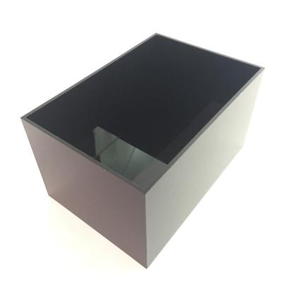 China Commercial Security Site Inspection Barrel Plexiglass 3mm Small Case Black Cuboid Acrylic Box For Storage for sale