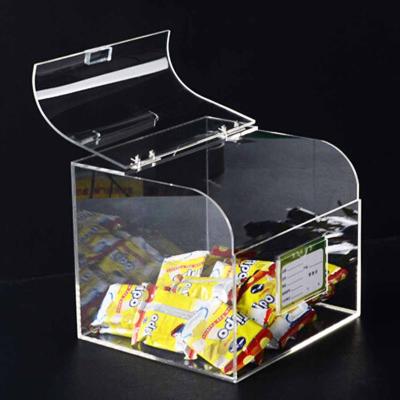 China Commercial cheap plexiglass candy site inspection guarantee acrylic sweet display box with lid for sale