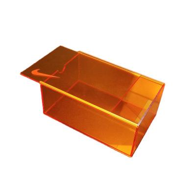 China Rectangle Sustainable Clear Acrylic Storage Box With Lid , Red Transparent Storage Box With Lid for sale