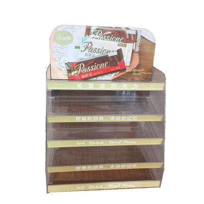 China Advertising Foldable Acrylic Rack Stand For Chocolate Display for sale