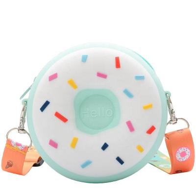 China Fashion Babies Purse Bags Cute Donut Shape Wallet Cartoon Printed Children Cross - Body Shoulder Bag for sale