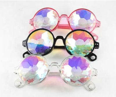 China Fashion Sunglasses Crazy Vintage Steampunk Kaleidoscope Sunglasses Diffracted Lens Rainbow Festival Party Sun Glasses for sale