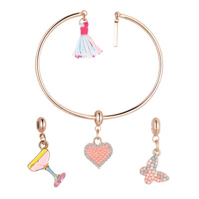 China Cute Cute Kids Jewelry Set Mix Color Butterfly Love Bracelets Kids Baby Bracelet Party Gifts for sale