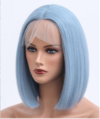 China Peluca 613 Short Straight Bob Blonde Pink Orang Cosplay Lolita Natural 13*3 Lace Front Synthetic Wig For Black Women for sale