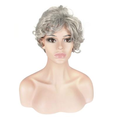 China Wholesale OEM/ODM Pelucas 8inch HD Short Hair Gray Water Wave Synthetic Wigs For Female for sale