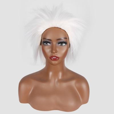 China 100% Professional Short White Synthetic Hair Anime Wig Supply Glueless Hair One Piece Wigs for sale