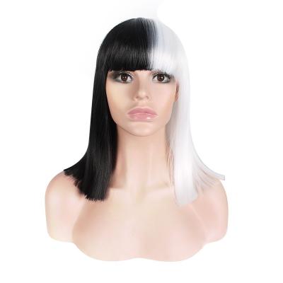 China Low Price Body Wave Peluca Sintetica Short Hair Air Bangs Purple Pink Color Synthetic Performance Wigs for sale