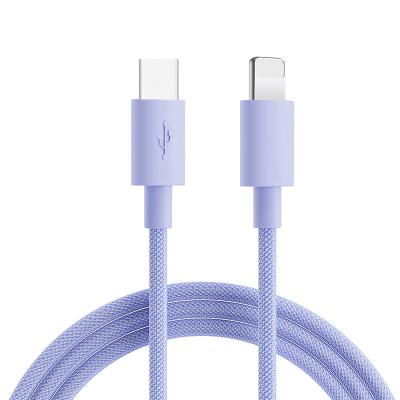 China Free Sample Factory Price Fast Charging 2M Injection Molding Nylon Braided Data Fast Charging Type-C 8 Pin PD 20W Usb Cable For iPhone for sale