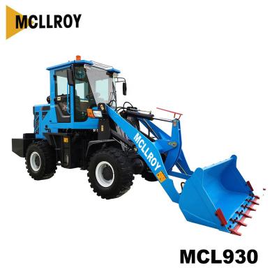 China Front Wheel Loader MCL930 ZL930 artikulierte S-Nabe Reductro YN490 42kw hydraulischer Mini Wheel Loader zu verkaufen