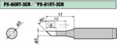 China Goot PX-60RT-3CR Soldering Iron Tip for PX-501AS,PX-601AS,PX-701AS,PX-711AS,CXR-31/41 for sale