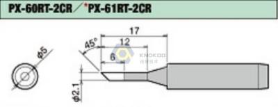 China Goot PX-60RT-2CR Soldering Iron Tip for PX-501AS,PX-601AS,PX-701AS,PX-711AS,CXR-31/41 for sale