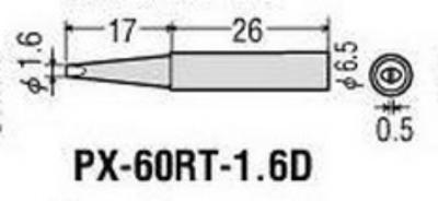 China Goot PX-60RT-1.6D Soldering Iron Tip for PX-501AS,PX-601AS,PX-701AS,PX-711AS,CXR-31/41 for sale