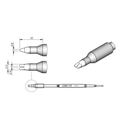 China JBC soldering tips C245118, welding bit C245-118 copper solder tips for JBC T245 handpiece for sale