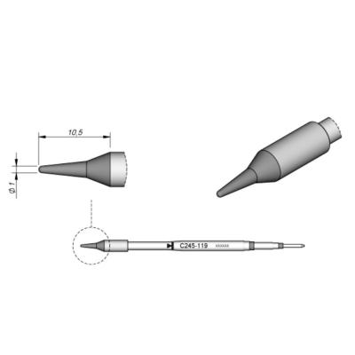 China JBC soldering tips C245119, welding bit C245-119 copper solder tips for JBC T245 handpiece for sale