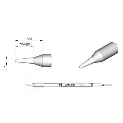 China JBC soldering tips C245041, welding bit C245-041 copper solder tips for JBC T245 handpiece for sale