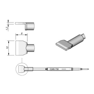 China JBC soldering tips C245730, welding bit C245-730 copper solder tips for JBC T245 handpiece for sale