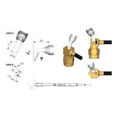 China JBC soldering tips C245116, welding bit C245-116 copper solder tips for JBC T245 handpiece for sale