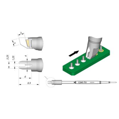 China JBC soldering tips C245751, welding bit C245-751 copper solder tips for JBC T245 handpiece for sale