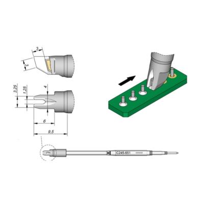 Chine JBC soldering tips C245651, welding bit C245-651 copper solder tips for JBC T245 handpiece à vendre