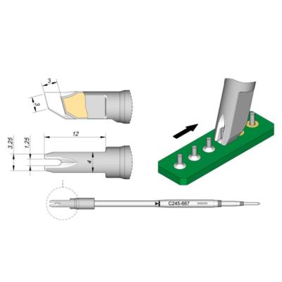 Cina JBC soldering tips C245667, welding bit C245-667 copper solder tips for JBC T245 handpiece in vendita