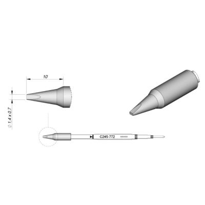 China JBC soldering tips C245772, welding bit C245-772 copper solder tips for JBC T245 handpiece for sale