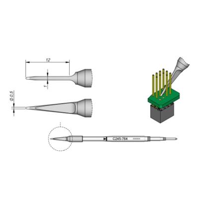 China JBC que suelda las extremidades C245764, soldadura de soldadura del cobre del pedazo C245-764 inclina para el handpiece de JBC T245 en venta