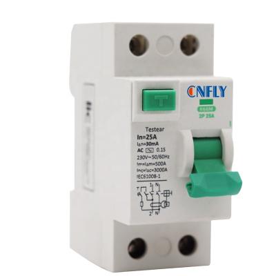 China V0 plastic electro magnetic circuit breaker body+Electro-magnetic 2P magnetic residual current switch for sale