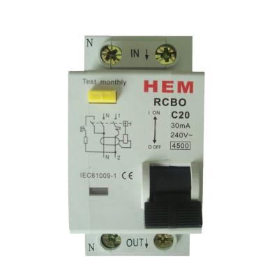 China A 32A 40A 50A 63A RCBO Type Residual Switch With Overload Protection 6k for sale