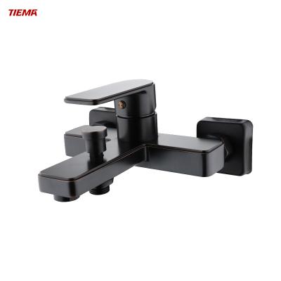 China Hot Selling TIEMA Ceramic Wall Mounted Bathroom Style 35mm Brass Tub Shower Mixer Taps Without Tub Faucets en venta