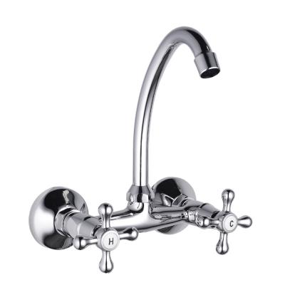 China Electric Faucets Dual To Handle Wall Mounted Kitchen Faucet Wall Mounted, Wall Mounted for sale