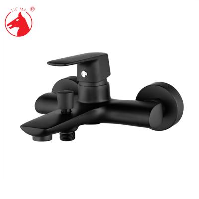 China Without Slide Bar Hot Black Bathroom Cold Water Shower Faucet Mixer Bath Faucets Set Te koop