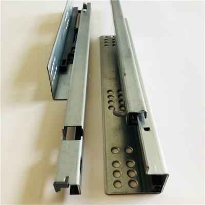 China Modern high quality 350mm 2 times single extension hidden drawer self closing galvanized slide, hidden drawer runner for sale