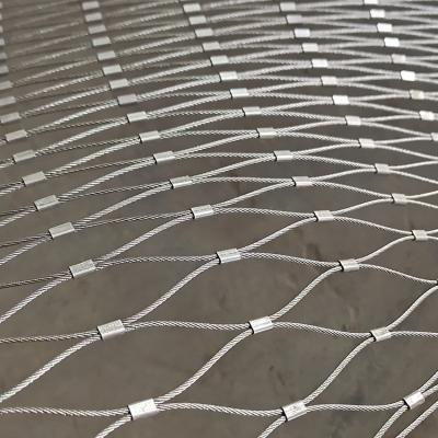 China Plain Weave Ferrule Stainless Steel Rope Net For Zoo Fence for sale