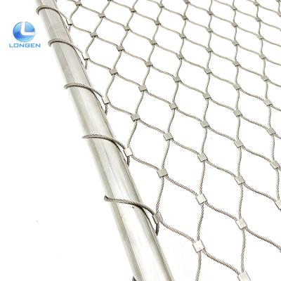 China Flexible Ferruled Type Stainless Steel Wire Rope Bird Aviary Flexible Mesh Fencing Panels For Zoo Netting for sale