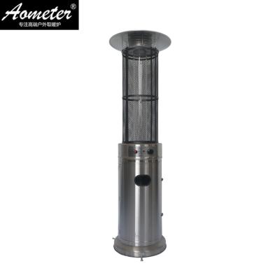 China Outdoor Commercial Round Flame Fountain Stainless Steel Gas Floor Standing Stocked Patio Heater for sale