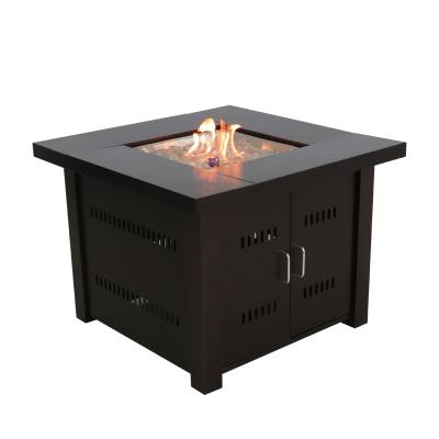 China Outdoor Outdoor Fire Table Patio Gas Fire Pit Table Square Steel Propane Gas Burner for sale