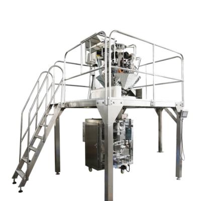 China Automatic vertical food grain bag packing machine with multi head snack granular weigher for potato chips Te koop