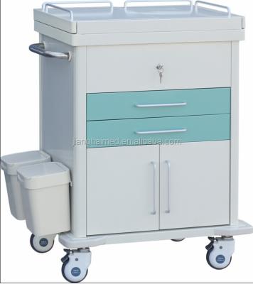 China Metal Mobile Medicine Trolley Clinic Metal Trolley Hospital Furniture for sale