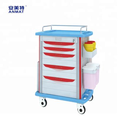 China Modern hospital emergency trolley for medication distribution for sale